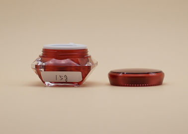 Containers van de diamant de Kosmetische Room, de Kleine Kosmetische Potten van Rode Kleurenarcylic