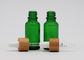 Groene Olie 18mm de Kosmetische Flessen van het Glasdruppelbuisje met de Drukpipet van het Bamboedruppelbuisje