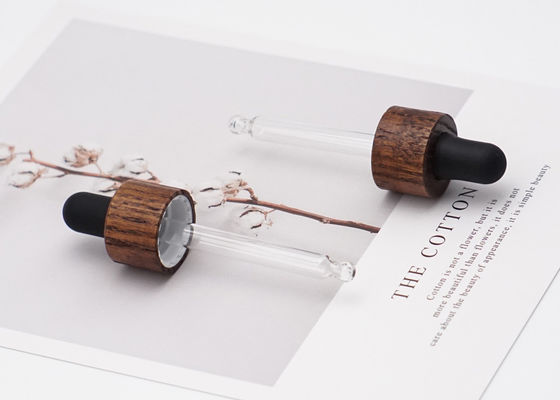 Het Druppelbuisje van het pipetglas met de Verschillende Lenghts-Kappen van het Bamboedruppelbuisje voor Flessen